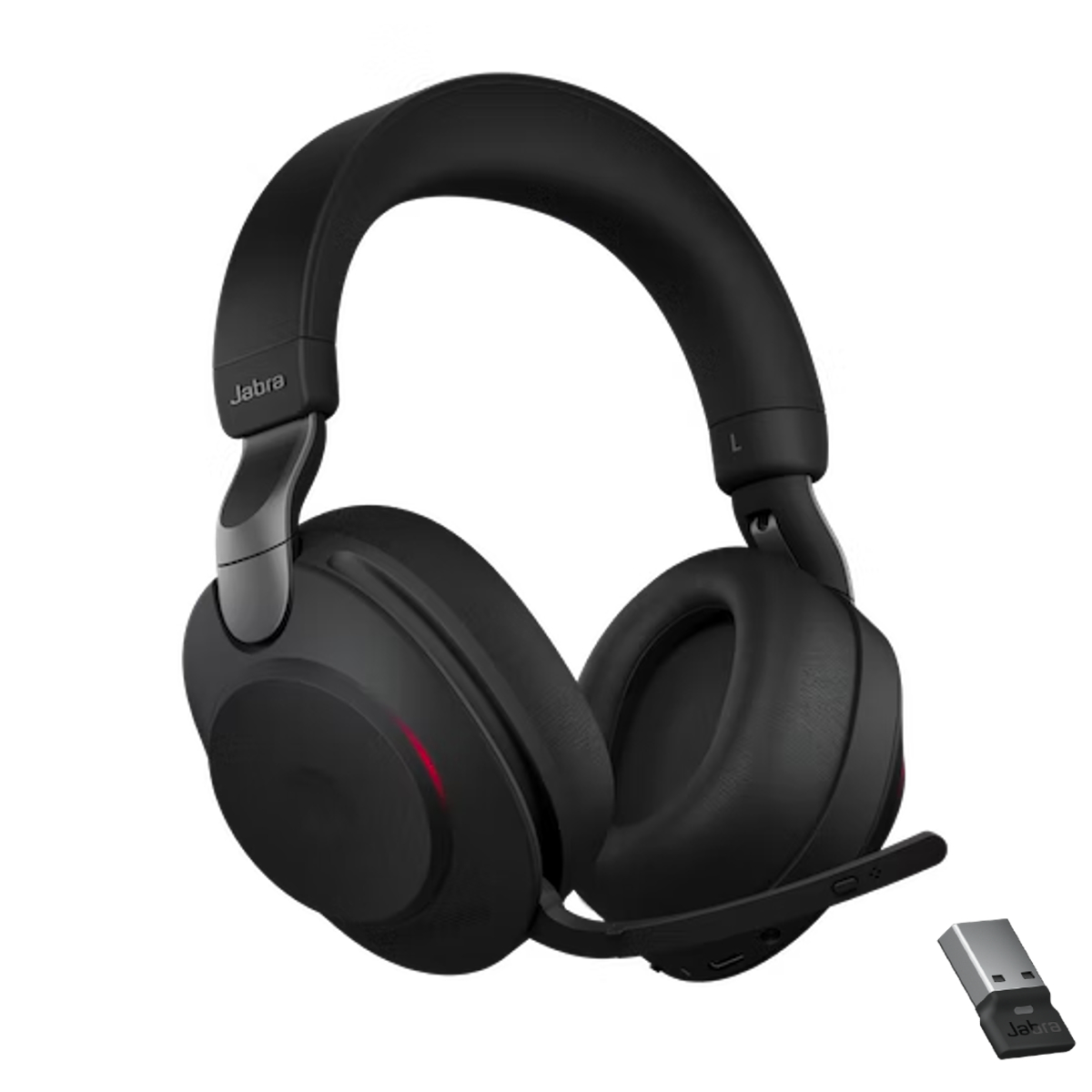 USB-A 380A UC Macondo Link Jabra With | Networks Evolve2 85 | Bluetooth Headset |Black Stereo (28599-989-999) Adapter