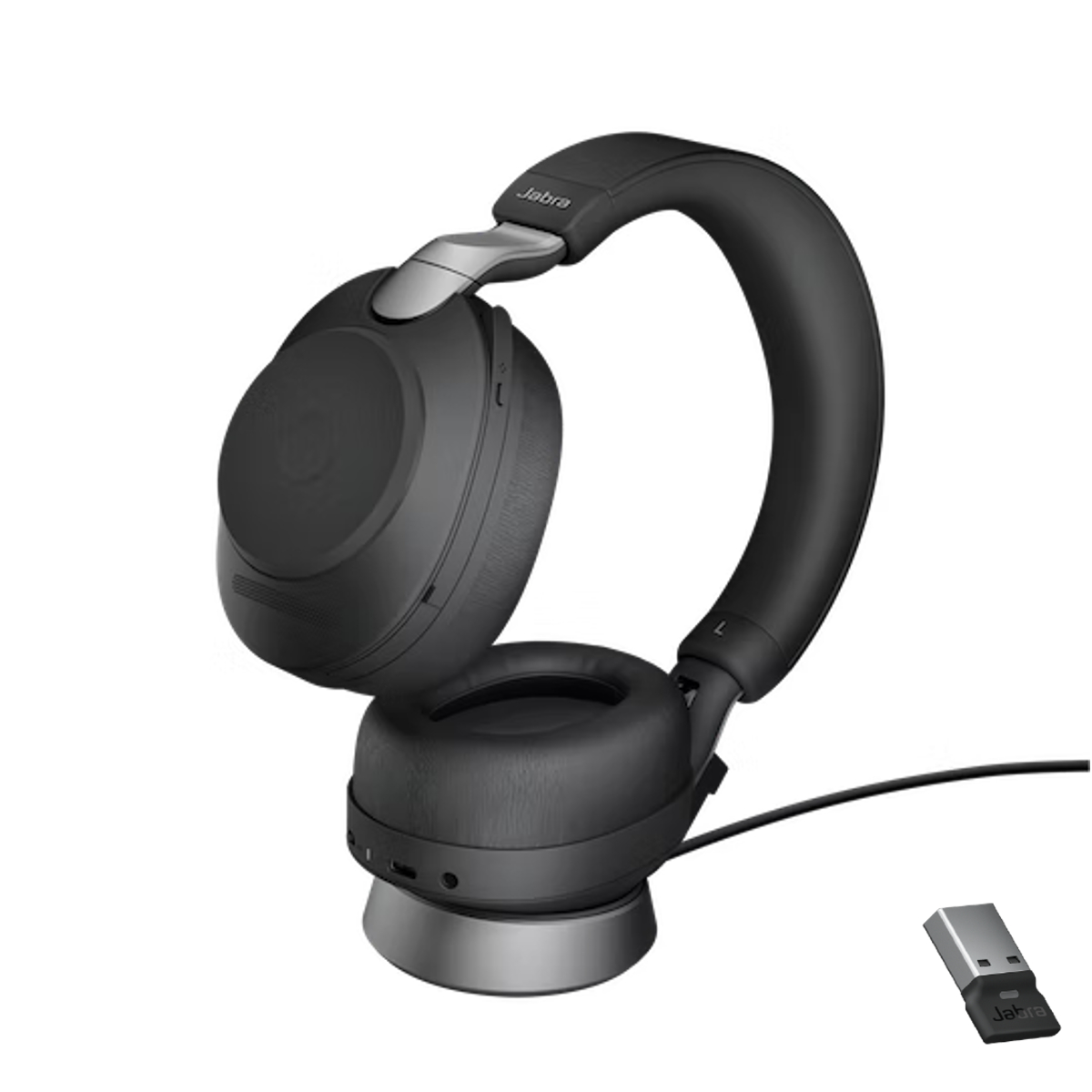 Jabra Evolve2 85 UC Headset with Stand - Black - USB-A - 28599-989-989