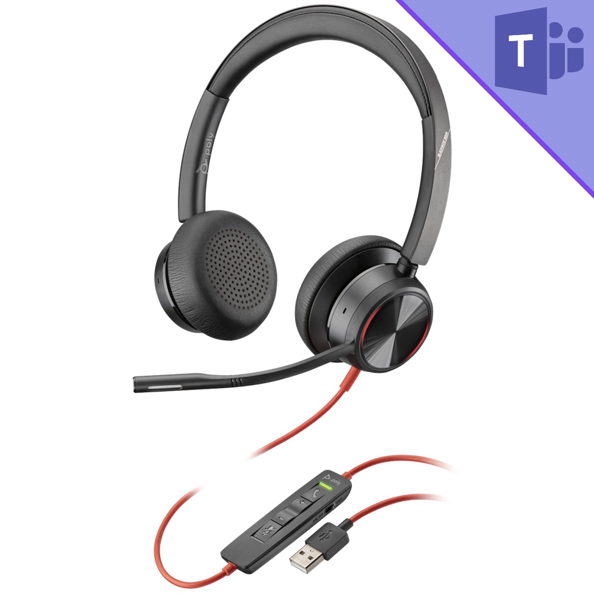 Poly Blackwire 8225-M USB-A Headset Microsoft Teams Certified - 214408-01